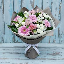Букет цветов из:  Герберы, Альстромерии и Хризантемы #REPLACE_PRED# Станционно-Ояшинском