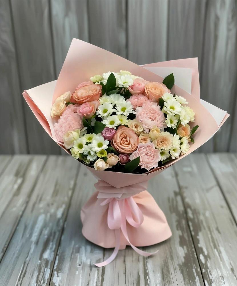 Букет цветов из: Гвоздики, Розы и Хризантемы в Станционно-Ояшинском