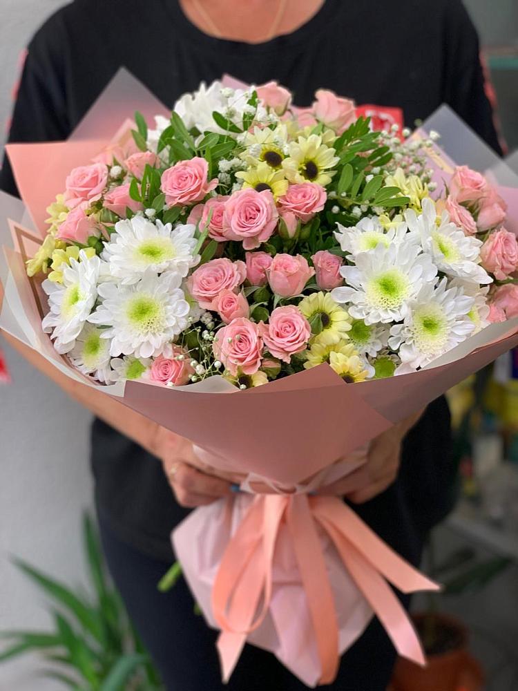 Букет цветов из: Розы и Хризантемы в Станционно-Ояшинском