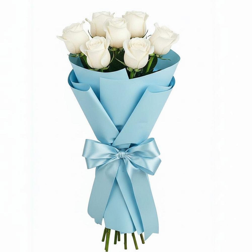 Букет 7 белых роз Проуд в Станционно-Ояшинском