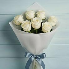 Букет 7 Белых роз Эдлесс Лав в Станционно-Ояшинском