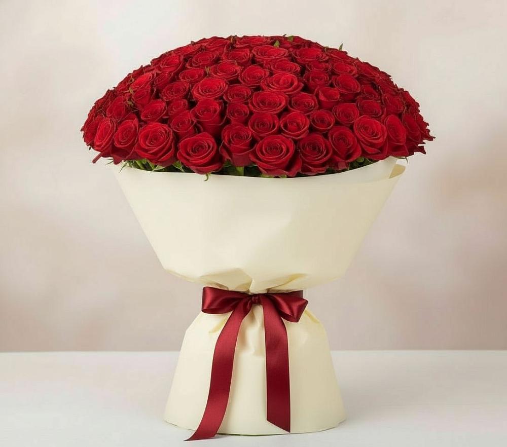 Букет 101 Красная роза Милано в Станционно-Ояшинском