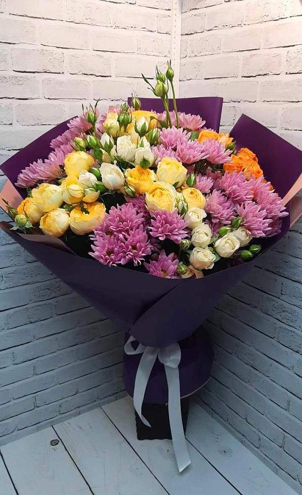 Букет цветов из: Хризантемы и Розы в Станционно-Ояшинском