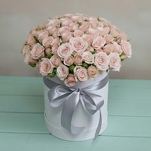 Цветочная композиция из Розы в шляпной коробке в Станционно-Ояшинском