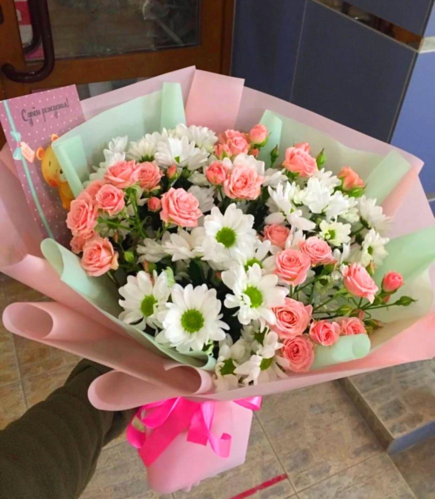 Букет цветов из: Розы и Хризантемы в Станционно-Ояшинском