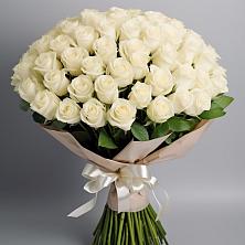 Букет 101 беля роза Белоснежка в Станционно-Ояшинском