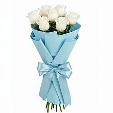 Букет 7 белых роз Проуд в Станционно-Ояшинском