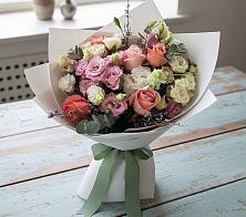 Букет цветов из:  Розы, Лизиантусы и Гвоздики #REPLACE_PRED# Станционно-Ояшинском