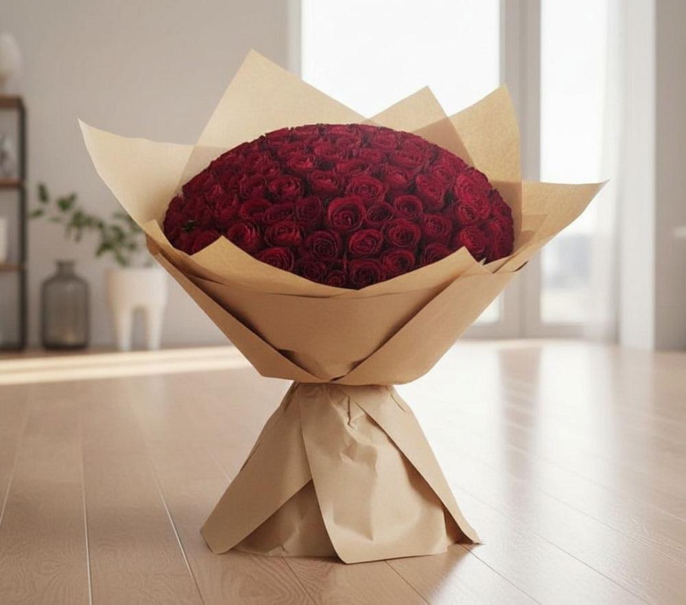 Букет 101 Красная роза в Станционно-Ояшинском