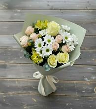 Букет цветов из:  Альстромерии, Розы и Хризантемы в Станционно-Ояшинском