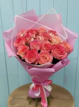 Букет 15 Розовых роз Равель в Станционно-Ояшинском