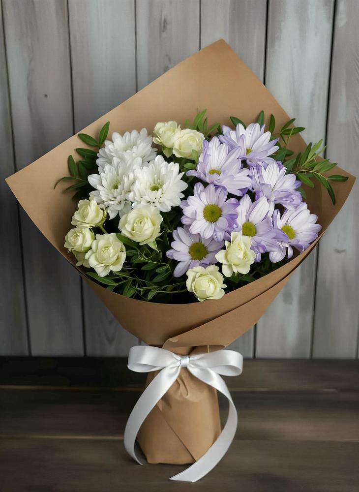 Букет цветов из: Хризантемы и Розы в Станционно-Ояшинском